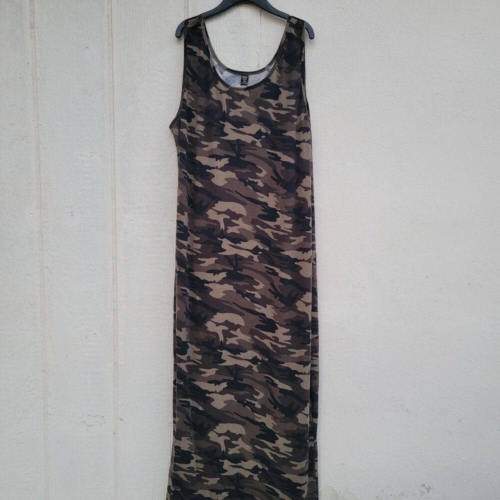 shein curve camo print maxi dress wmns sz 3XL